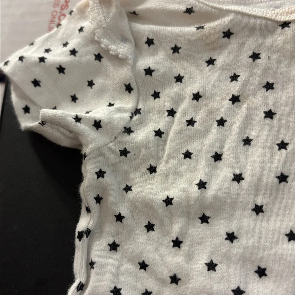 Gerber White Onesie with Black Stars 3-6 months